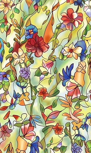 Vinilo decorativo para ventana con diseño floral 80x200 cm miniatura 7