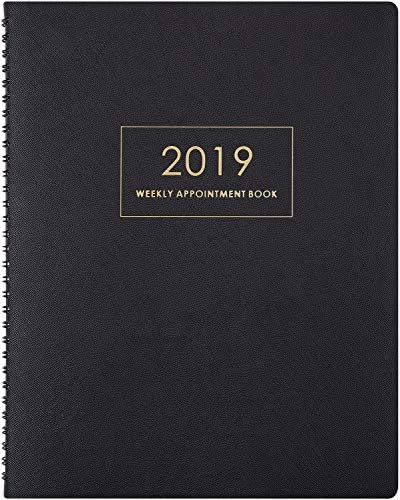 2019 Planner - 2019 Weekly Appointment Book/Planner, Daily/Hourly Planner with Tabs, 8.5”x 11”, Wirebound - Poluma