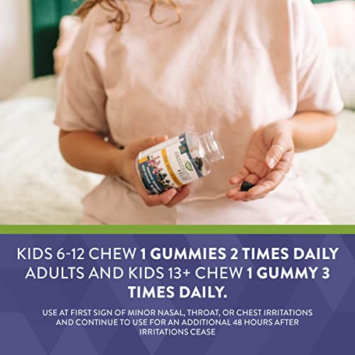 Nature’s Way Sambucus Relief Gummies, Feel Better Faster**, Reactive Support, Clinically Proven South African Geranium, With Elderberry, Vitamin C & Zinc, 60 Gummies #TOP4