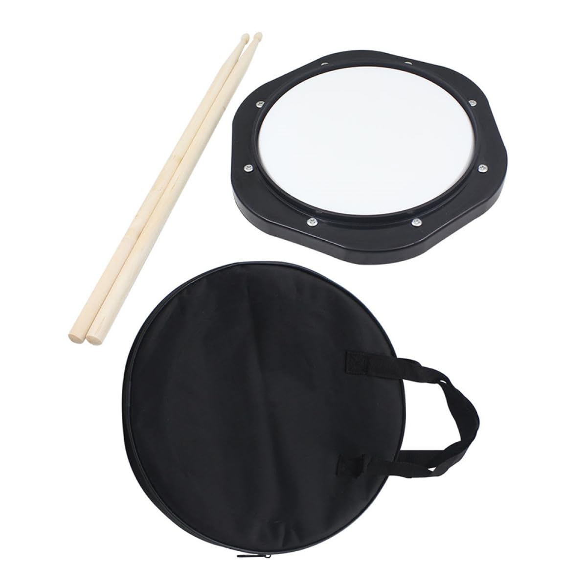 Set de Percusión Sorda de 10 Pulgadas Bolsa Simple para Practicar | ABS Ligero y Flexible, 1 Juego Portátil, para Principiantes y Adultos
