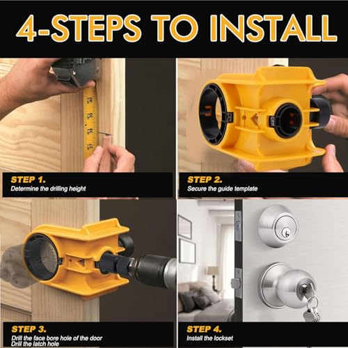 Kit para Instalar Cerradura de Puerta Acero Carbono miniatura 3
