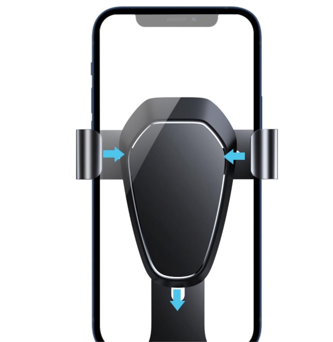 Uchwyt Na Telefon Do Samochodu Wsparcie Telefonu Do Samochodu Gravity Wysuwany Uchwyt Montażowy GPS 360 Obrotowy Na Telefon Solidny Stabilny(Blue,Silver)