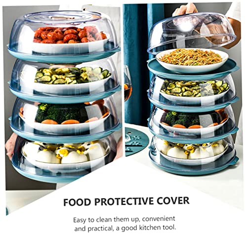 TIDTALEO 1pc Food Warmer Microwave Lid Cover for Food Plastic Food Dome Tent Food Plate Cover Microwave Cover Splatter Guard The Pet Blue Dish Protective Cover Dish Cover Food Cover Round