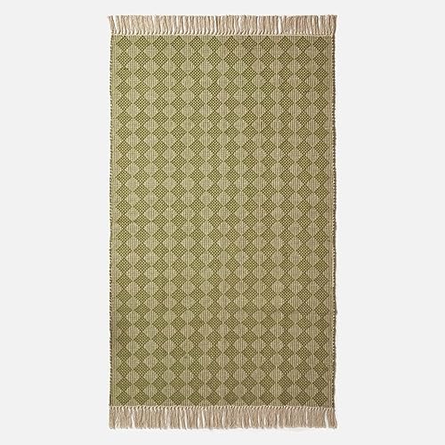 Tapis géométrique à franges HOMESCAPES en coton lavable - 3