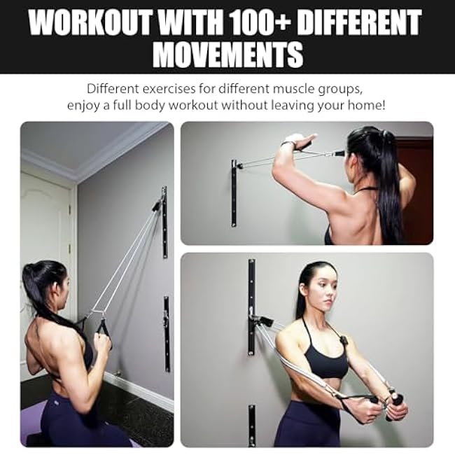 Adjustable Resistance Band Wall Anchor Set, Wall Mount Workout Anchors with Rails and Cars for Exercise Bands & Suspension Straps & Body Weight Straps & Strength Training & Home Workouts