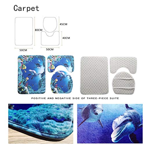 HSF Duschmatten Nachtansicht rutschfeste Bodenmatte Badematte WC-Abdeckung Fußpolster wasserdicht Duschvorhang… – Bild 3