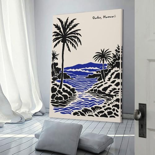 Peinture à l'huile paysage de Oahu Hawaii toile 40x60cm pour salon