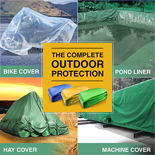 Image of TUFFPAULIN 9FT X 6FT 150 GSM Green Heavy Duty Tarpaulin Tirpal