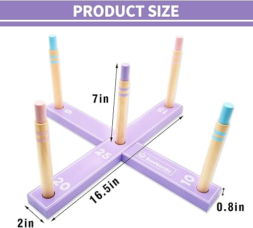 Miniatura 4 de Juego de lanzamiento de anillos para exteriores, divertido juego de patio al aire libre con anillos de lanzamiento y bolsa de transporte para todo