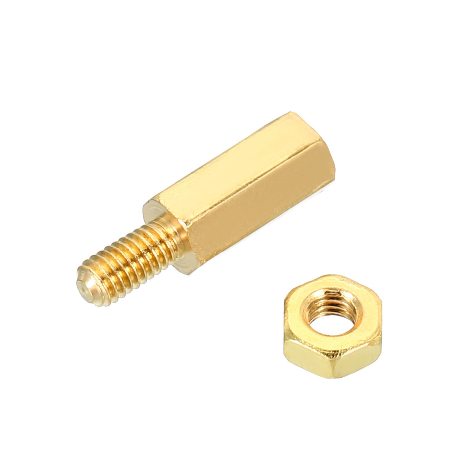 PATIKIL 25mm+6mm M3 Standoff Screws, 40 Pack Brass Hex PCB Standoffs Nuts for Motherboards, Computer Cases, Circuit Boards, Electronics, Gold Tone