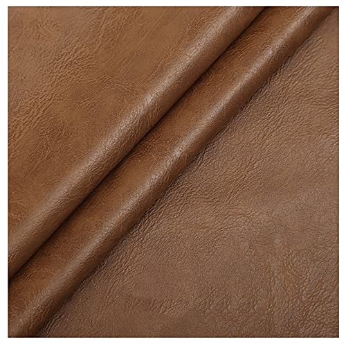 Tissu similicuir marron clair uni 1,38x4m avec dos en coton pour projets de bricolage
