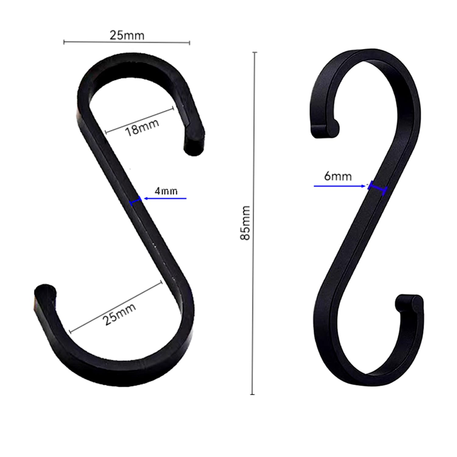 Ganci A S Con Fibbia Di Sicurezza In Acciaio, 10,2 Cm, Per Piante, Utensili, Borse, 3 Pezzi - 2