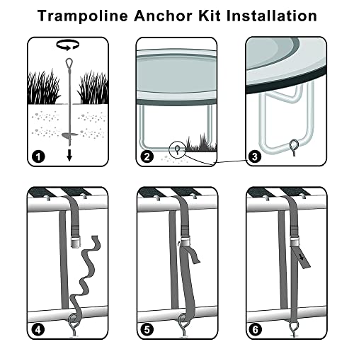 Lot De 4 Ancrages Au Sol De 45,7 Cm Avec Câble En Acier Galvanisé