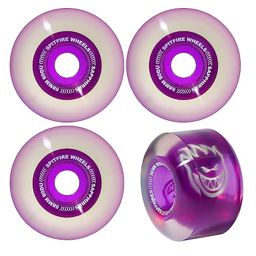 Roues de skateboard 58mm amortissantes en polyuréthane Sapphire 90A violet au noyau F4