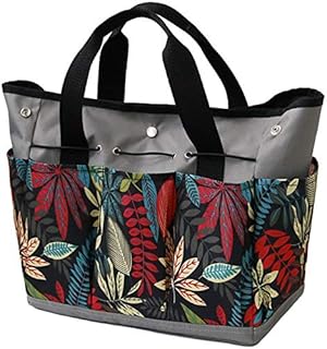 Namvo Garden Tools Sac de Rangement avec Poches, Sac fourre-Tout en Tissu Oxford Durable, kit de Jardinage pour Femme, Sac à Outils de Jardin (Gris + Multicolore)