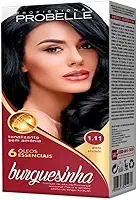Kit Coloração Tonalizante Sem Amônia Burguesinha 1.11 Preto Azulado 50g