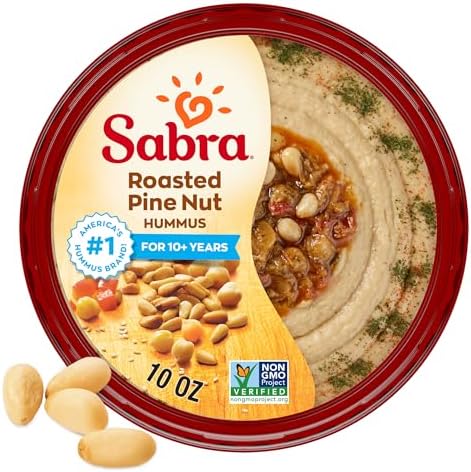 Sabra Roasted Pine Nut Hummus Dip for Healthy Snacking & Sharing - 10 Oz