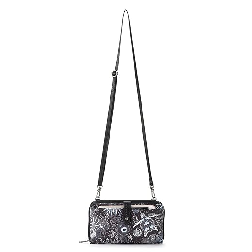 Sakroots Artist Circle Smartphone Crossbody in Eco Twill, Detachable Wristlet Strap, Midnight Seascape