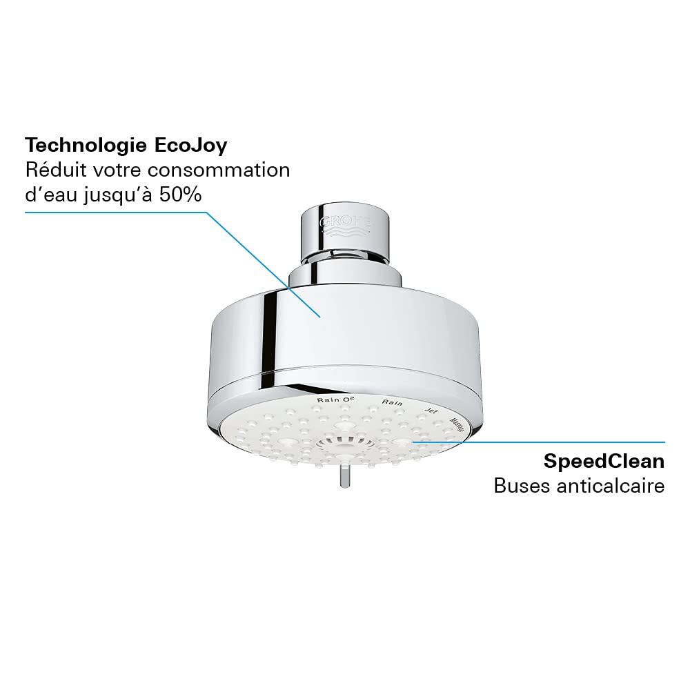 Grohe Tempesta Cosmopolitan - Set de douche avec thermostat, 21 cm, chrome 27922001