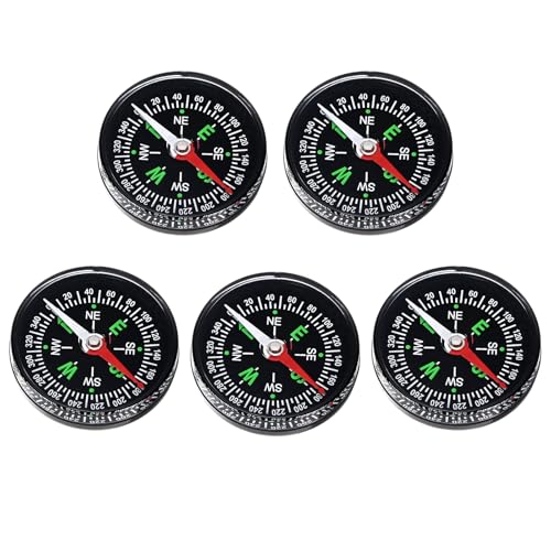 Brújula mini de 40mm pack x5 para camping y senderismo miniatura 1