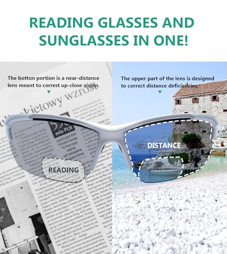 Image of Eyekepper Bifocal Sunglasses for Women Men, Rectangular Frame