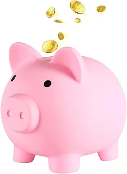 Piggy Banks for Kids, Cute Money Saving Box, Plastic Children's Coin Box, Unbreakable Girls Money Tin, Novelty Small Animal Money Pots Pink