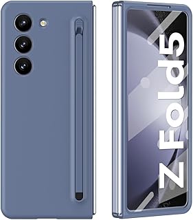 Tampa do caso do telefone celular Capa fosca compatível com Samsung Galaxy Z Fold 5 5G com suporte para caneta S, [antiqueda] [antiarranhões] capa de telefone de corpo inteiro fina e rígida para PC, c
