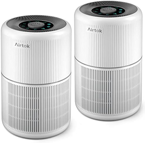 2 Pack Air Purifier for Home Bedroom with H13 True HEPA Filter for Smoke, Smokers, Dust, Odors, Pollen, Pet Dander | Quiet 99.9% Removal to 0.1 Microns | White Available for California