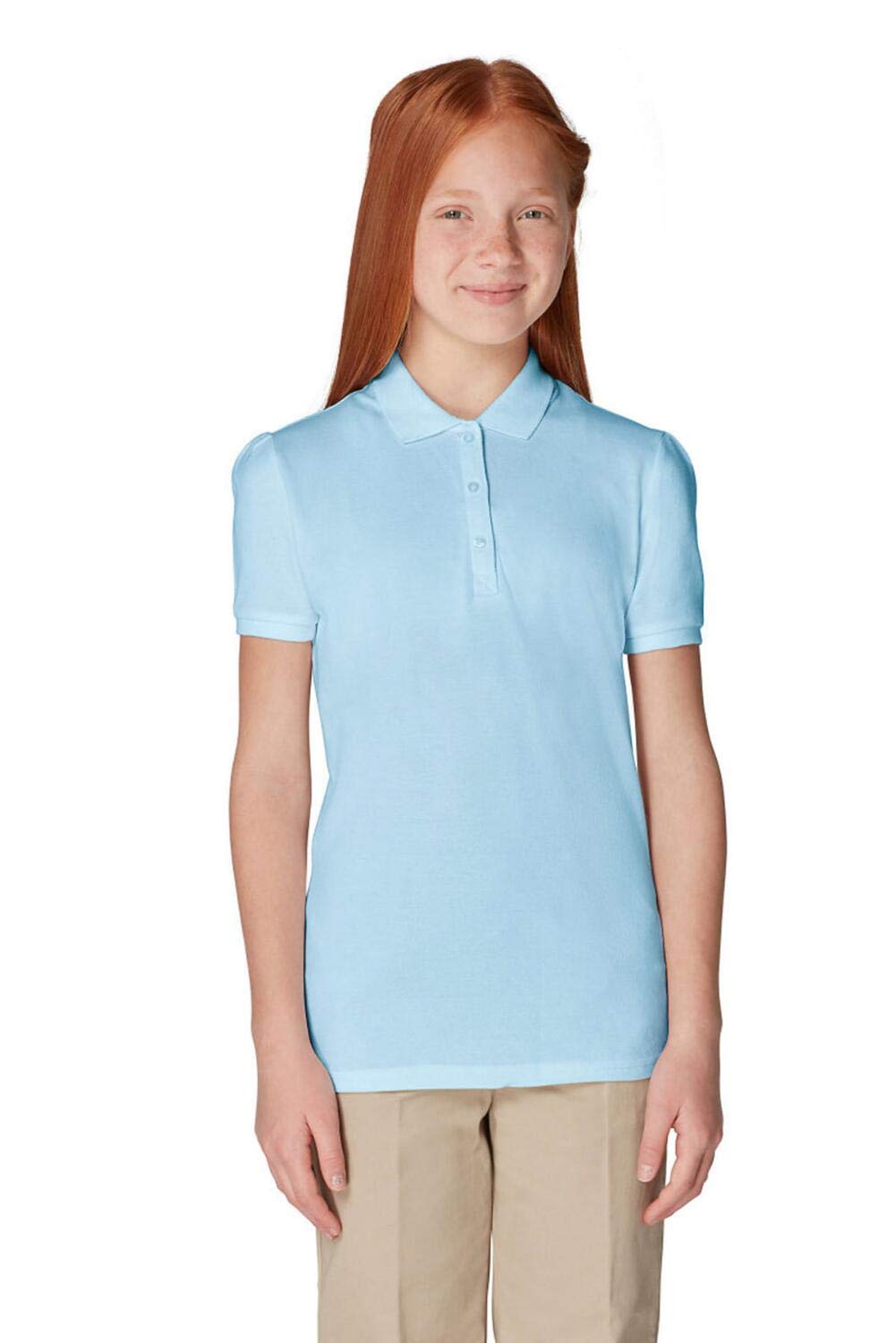 French Toast Girls' Short Sleeve Stretch Pique Polo Shirt