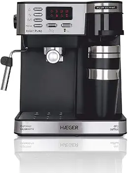Multi Coffee - Cafetera Espresso con 1450w, Capacidad: 1,2L - Pantalla de LED, Boquilla de Espuma y Bandeja de Goteo Desmontable, Cesta del Filtro extraíble y Lavable.