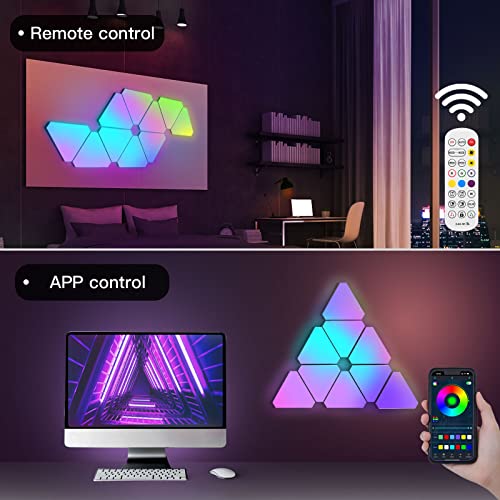 Smart Triangle LED Lights, 10 Pack Triangle Wall Light DIY Geometry ...