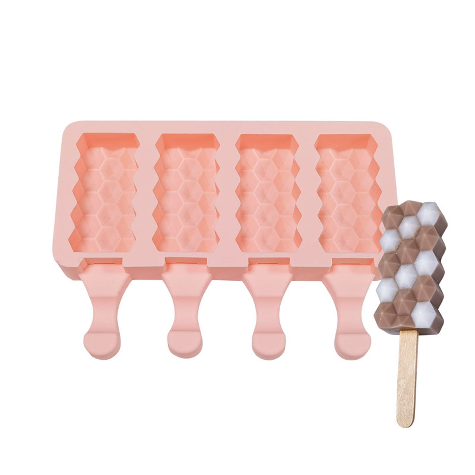 carotoe Silicone Popsicles Molds Hexagonal Ices Cream Molds Popsicles Maker Kitchen Tool Cake Candy Candy Mold Enduring Ice Cream Mold Silicone