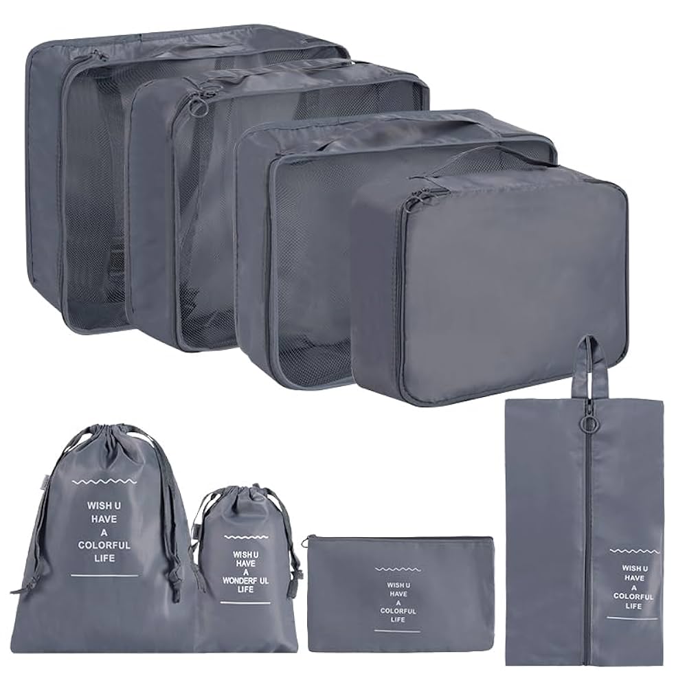 ⭐️トラベルポーチ 8点セット アレンジケース パッキング 旅行用 ネイビー Amazon.co.jp: LSLANSOON トラベルポーチ 8点セット アレンジ