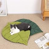 QXPDD Double-Sided Leaves Shaped Pet Mats Soft Cotton Cat Puppy Cushion Mattress Portable Camping Tr