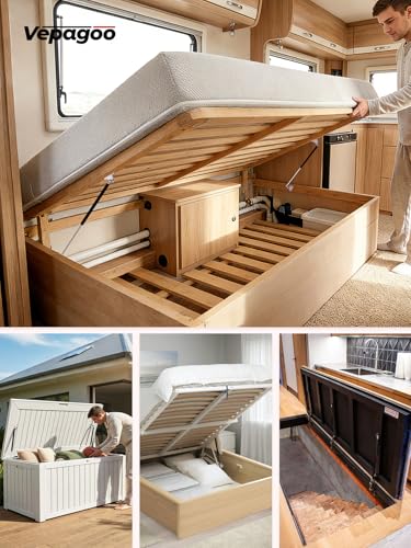 Vepagoo 430MM 300N/30KG Gasdruckfeder, 50CM Universal regelbar Schwerlast L-Typ Gasdruckdämpfer Hydraulisch Gasfeder für Bett Tür Deckel Schuppen Fenster und andere individuelle Anwendungen, 2er