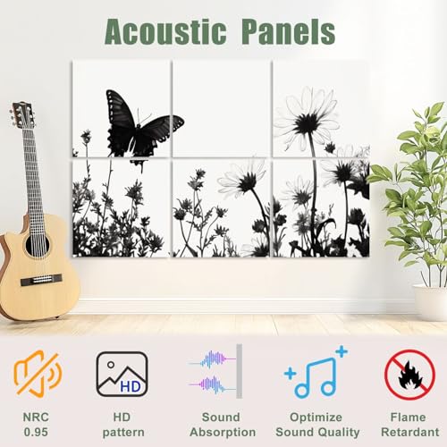 Paquete de 6 paneles acústicos decorativos absorbentes de sonido con diseño de naturaleza, 72x48 pulgadas miniatura 3