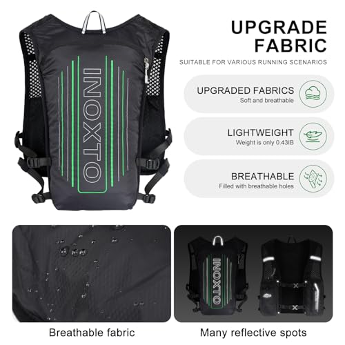 Image of INOXTO Running Hydration Vest Backpack,Lightweight Insulated Pack with 1.5L Water Bladder Bag Daypack for Hiking Trail Running Cycling Race Marathon for Women Men