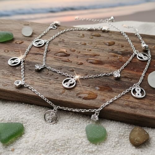 Image of Parasmoni Trendy Silver Anklet for Women - Stylish