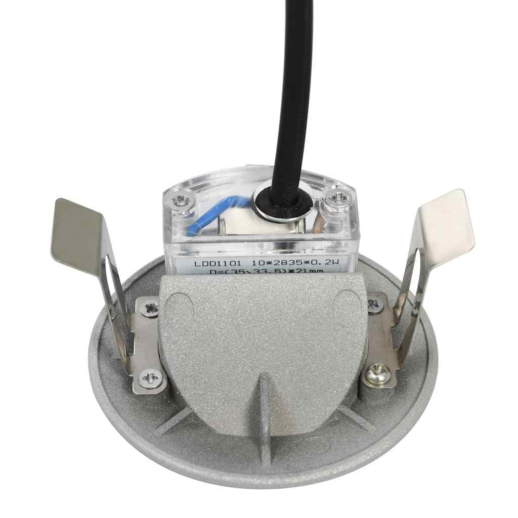 6er Set Außenwandleuchten LED 2W Rund Silbern Gussaluminium IP44 Wandlampe für Garten Fassade Treppe