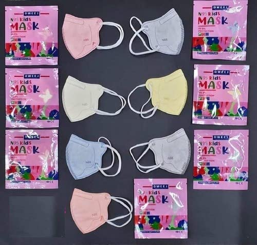 Dweej Kids N95 Face Mask (Pack of 10), Color mask,5 Layered Filtration, DRDO, BIS (ISI),CE Certified, Ear Loop Style, (KIDS-N95-MASK) (B09S2YBDFX) Amazon Price History, Amazon Price Tracker