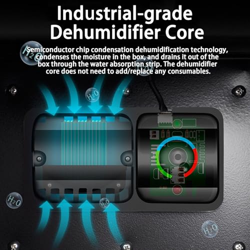 Deumidificatore per archiviazione fotocamera, armadio a secco con controllo digitale con display a LED, scatola a prova di umidità per obiettivo fotocamera e apparecchiature elettroniche