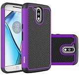 Moto G4 Case, Moto G4 Plus Case - OEAGO [Shockproof] [Impact Protection] Hybrid Dual Layer Defender Protective Case Cover for Motorola Moto G4 / G4 Plus (Moto G Plus, 4th Gen) - Purple