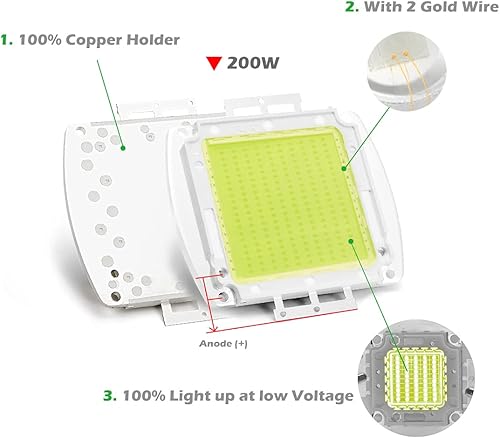 Miniatura 9 de Chanzon Chip LED de alta potencia de 300 W blanco natural 4000 K - 4500 K  4500 mACC 60 V - 68 V  300 vatios intensidad súper brillante SMD COB