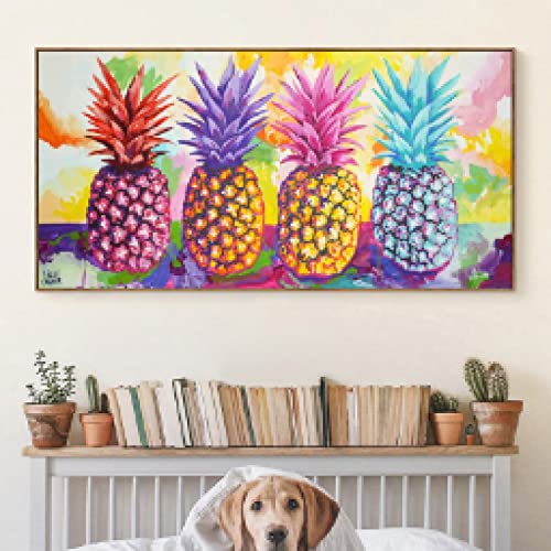 Ananas photos toile peinture fruits colorés décoration moderne pour mur salon