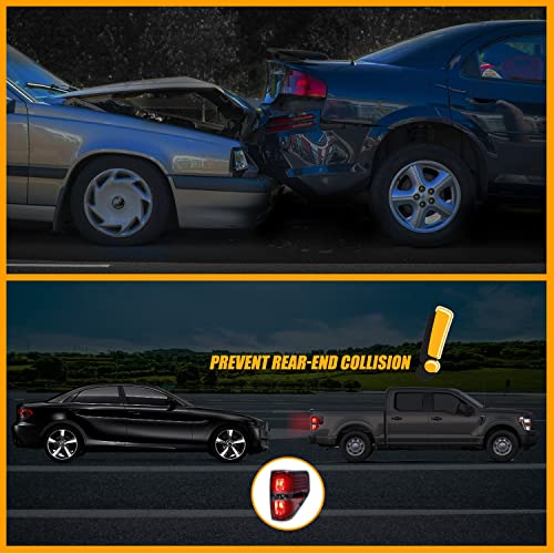 F150 Pickup Rear Tail Lights Passenger And Driver Side Compatible With 2009 2010 2011 2012 2013 2014 Ford F-150 Replaces Bl3Z13404Ab Smoked Taillights #TOP2