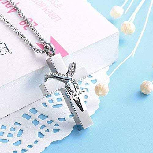 Cross Urn Necklaces for Ashes Cremation Crucifix Keepsake Memorial Pendant Necklace - Image 4