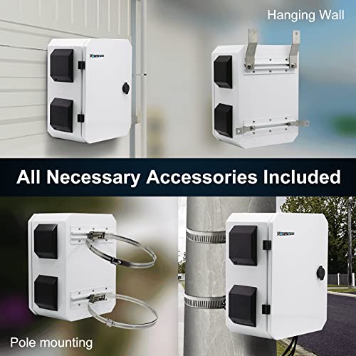 Namunanee Outdoor Electrical Box, Cold-Rolled Steel Plate, Aluminum Alloy Back Beam, One-Piece Ventilation Design, Ip65 Waterproof, Wall/Pole Mounted. (15.7" X 11.8" X 7.9") #TOP2