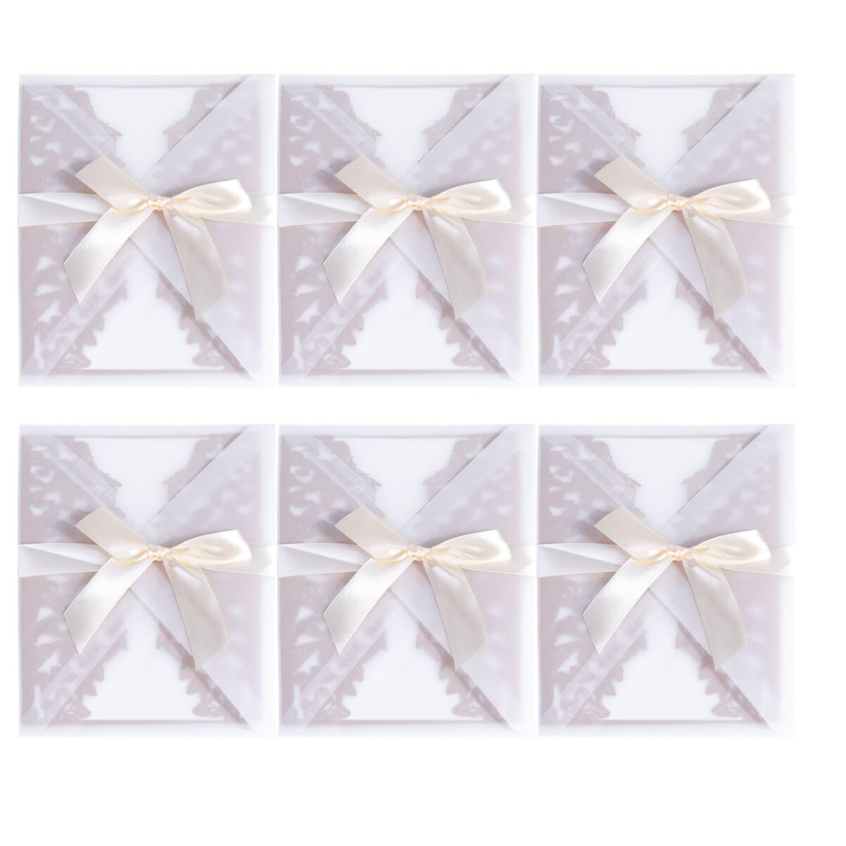 STOBOK 6 Packages Chirstmas Cards Invitation Cards Wrapping Envolope Envelope Bow Tie Greeting Card Wedding Card Baby European Style