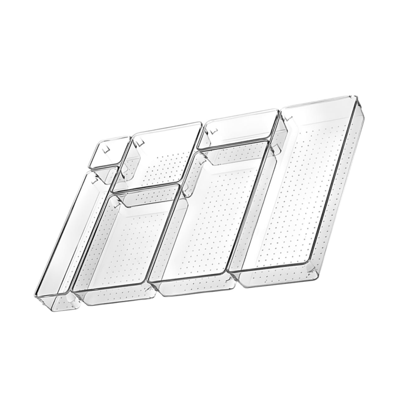 Organiseur de Tiroir Transparent Pet, Lot de 1 Set de Multi-tailles