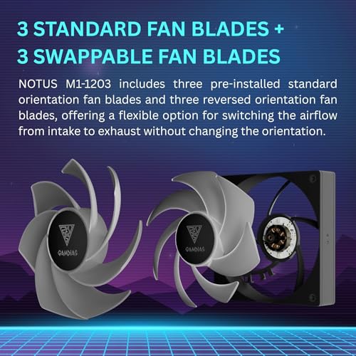 GAMDIAS Notus M1-1203 ARGB Hydraulic Bearing 120MM CASE Fan 3 Pack - Black - image 5
